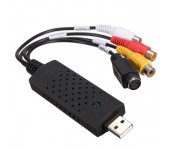 Устройство видеозахвата, оцифровка видеокассет, DVR аналогового видеосигнала EasyCAP USB 2.0 (Черный)