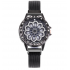 Женские часы с крутящимся циферблатом Flower Diamond (Черный оникс)