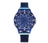 Женские часы с крутящимся циферблатом Flower Diamond (Синий океан)