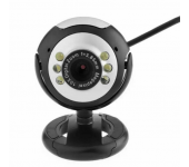 Веб-камера с микрофоном для компьютера Z09 (Черная с серебром)