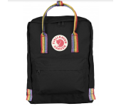 Рюкзак Fjallraven Kanken classic (Черный с радужными ручками)