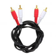 Кабель 2 RCA-2 RCA 1,5 м позолоченный наконечник (Черный)