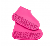 Водонепроницаемые многоразовые бахилы от дождя и грязи для защиты обуви, размер L (Розовый)