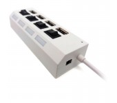 USB-концентратор USB-хаб JC-401 4 usb портов с выключателем (Белый)