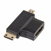 Переходник HDMI(F)/micro(M)+mini HDMI(M)