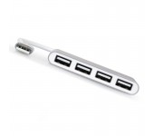 4-портовый USB-концентратор 2in1 USB A/M + Type-C (Белый)