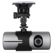 Автомобильный видеорегистратор Eplutus DVR-R300 с 2 камерами и GPS (Черный)