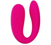 Вибратор U-типа вагинально-клиторальный, вагинально-анальный, для пары (Розовый)
