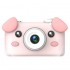 Детская цифровая мини камера фотоаппарат D3 Plus с силиконовым чехлом Свинка (Розовый)