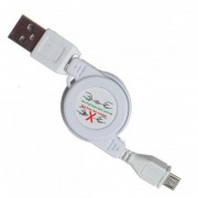 Выдвижной Micro USB кабель (Белый)