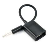 Переходник адаптер AUX Jack 3.5 папа на USB мама (Черный)