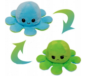 Двуцветная мягкая игрушка Осьминожка перевертыш (Зелено-голубая)