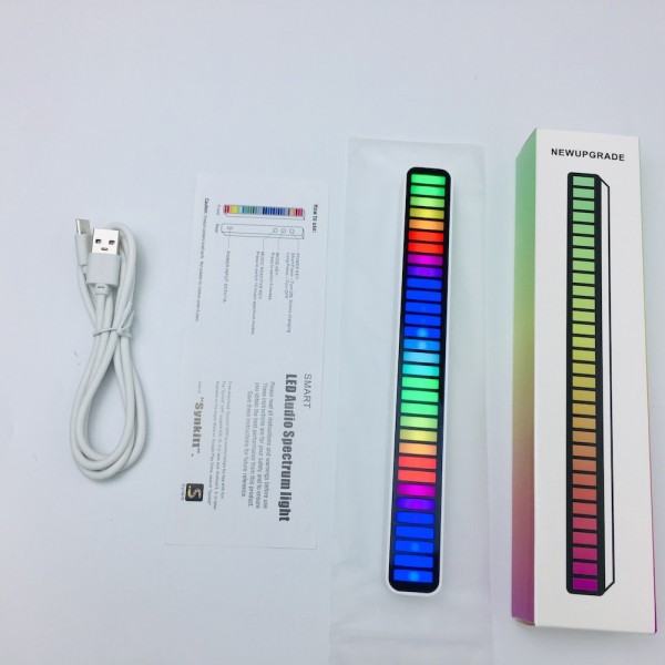 Светодиодный RGB светильник Эквалайзер RA1068 с управлением через приложение (Белый)