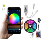 Светодиодная wifi лента цветная (rgb) led smd 3825 5m с блоком питания, пультом и wifi, управление через приложение со смартфона
