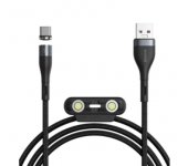 Кабель Baseus Zinc Magnetic USB-A to Lightning, USB-C, MicroUSB 1m CA1T3-BG1 (Черно-серый)