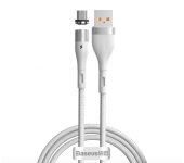 Кабель Baseus Zinc Magnetic Safe Fast Charging Data Cable USB to Micro 2.1A 1m CAMXC-K02 (Белый)