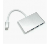Переходник-адаптер USB 3.0x3 и Type-C (Серый)