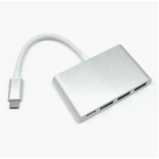 Переходник-адаптер USB 3.0x3 и Type-C (Серый)