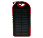 Powerbank со встроенной солнечной батареей Solar Power Bank, объем 5000 mAh (Красный)
