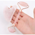 Набор: роллер-массажер для лица + кристалл для массажа Гуаша из розового кварца (Розовый)