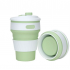 Складной силиконовый термо-стакан с крышкой 350мл Collapsible Coffee Cup (Зеленый)