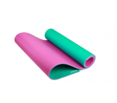 Коврик высокой плотности для йоги и фитнеса 8mm 180x60cm (Розово-зеленый)