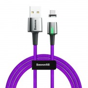 Магнитный кабель Baseus Zinc Magnetic Cable USB For iP 2.4A 1m CALXC-A05 (Фиолетовый)