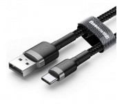 Кабель Baseus cafule Cable USB For Type-C 3A 1M CATKLF-BG1 (Серо-черный)