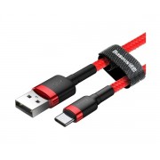 Кабель Baseus cafule Cable USB For Type-C 2A 2M CATKLF-C09 (Красно-красный)