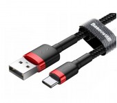 Кабель Baseus cafule Cable USB For Type-C 2A 2M CATKLF-C91 (Красно-черный)