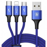 Кабель Baseus Rapid Series 3-in-1 cable 1.2m For IP+Micro+Type-C CAMLT-AFW03 (Синий) 