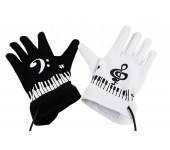 Музыкальные перчатки Electric Piano Gloves (Белый с черным)