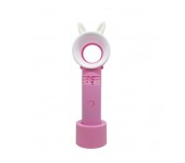 Портативный безлопастной USB вентилятор с функцией подсветки (Розовый)