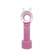 Портативный безлопастной USB вентилятор с функцией подсветки (Розовый)