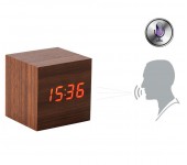 Электронные часы деревянный куб с звуковым управлением VST-869 (Коричневый)