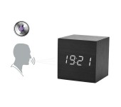 Электронные часы деревянный куб с звуковым управлением VST-869 (Черный) (белые цифры)
