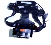 Налобный светодиодный фонарь MX CREE XML-T6, USB питание (Черный)