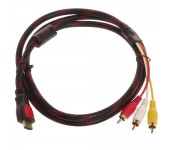 Кабель HDMI to 3RCA CCS 1,4м (Черно-красный) ДУБЛЬ 00000106475