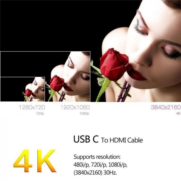 Кабель-адаптер HDTV to Type-C (Белый)