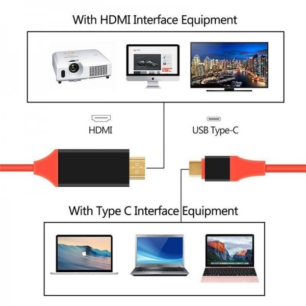 Кабель-адаптер HDTV to Type-C (Белый)