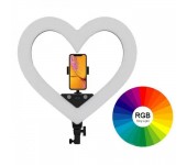 Светодиодная кольцевая лампа Сердце, RGB LED 48см (Черный)