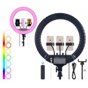 Светодиодная кольцевая лампа ZB-F458 RGB LED с пультом 45см (Черная)
