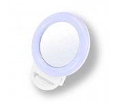 Селфи-лампа RGB с зеркалом AL-20 16 см (Белый)