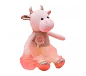 Мягкая игрушка Коровка в кружевной юбке 22см (Розовый)