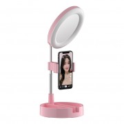 Светодиодная кольцевая лампа-зеркало G3 26см (Розовый)