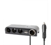Разветвитель автоприкуривателя Olesson 1525, 4 гнезда+2хUSB (Черный)