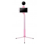 Светодиодный штатив для селфи 4 в 1 с кольцом и моноподом для iPhone (Розовый)