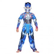 Детский маскарадный костюм супергероя с мускулами Optimus Prime размер M (Синий)