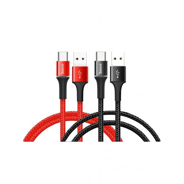 Кабель Baseus halo data cable USB For Type-C 3A 0.5M CATGH-A09 (Красный)