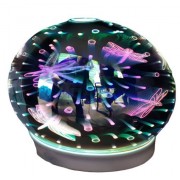 Увлажнитель воздуха 3D в стеклянном корпусе 07 Аиша HM-021 для дома (Зелено-фиолетовый)
